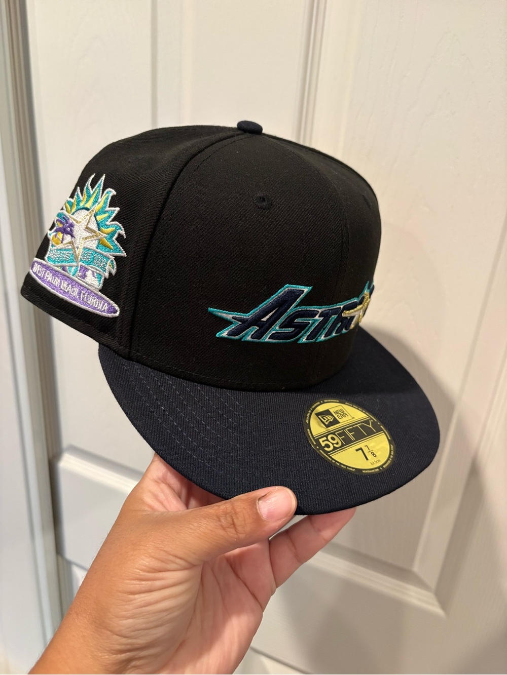 Houston Astros New Era Black Retro Spring Training Fitted Hat Size 7 7/8 New